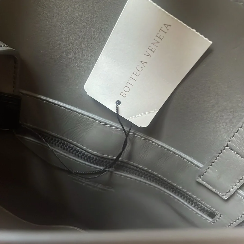 New Bottega Veneta Woven Leather Crossbody Bag - grey